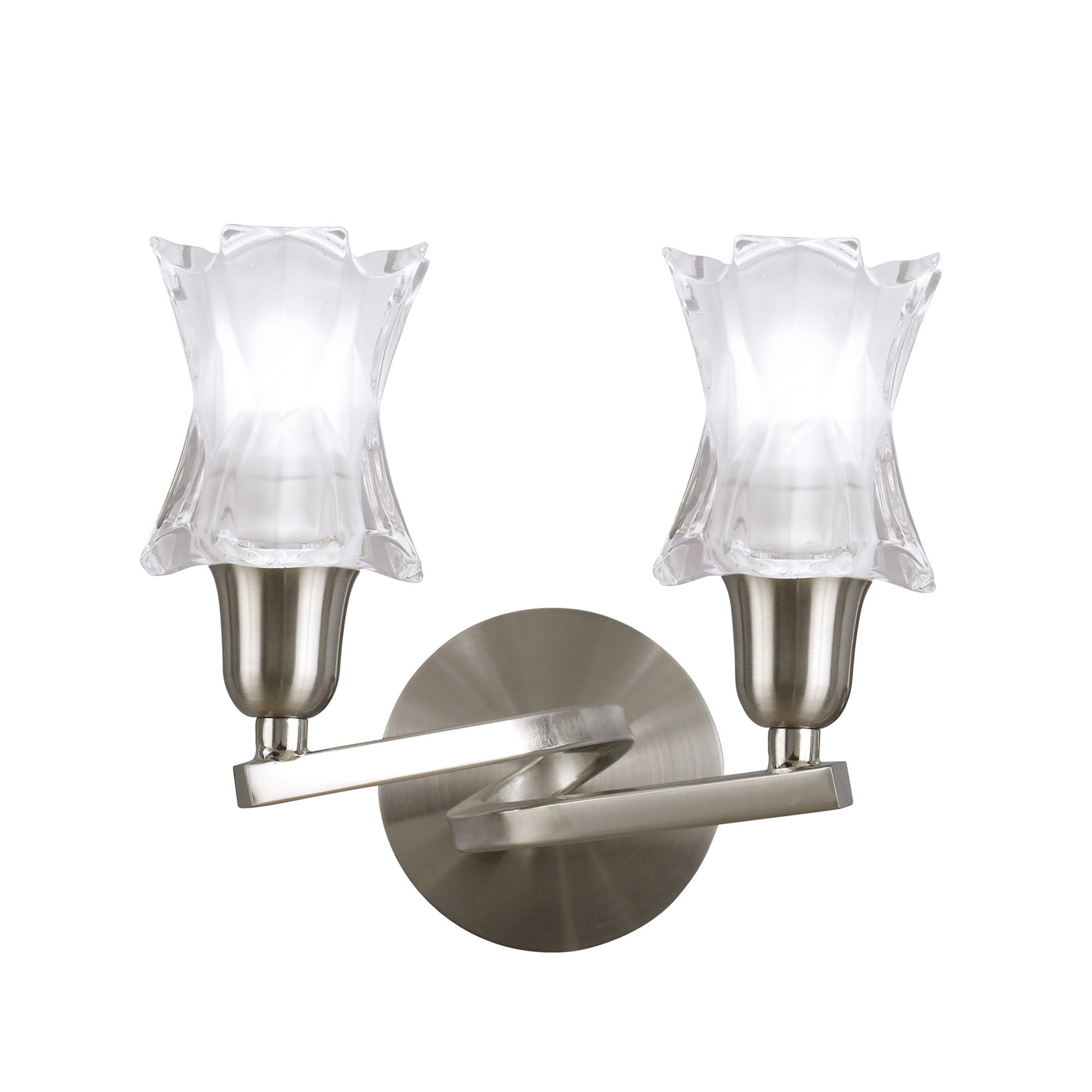 M8614/S/1  Alaska GU10 SN Switched Wall Lamp 2 Light